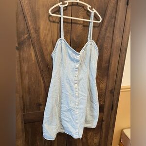 (4/$15) Light Blue Button Up Denim Dress